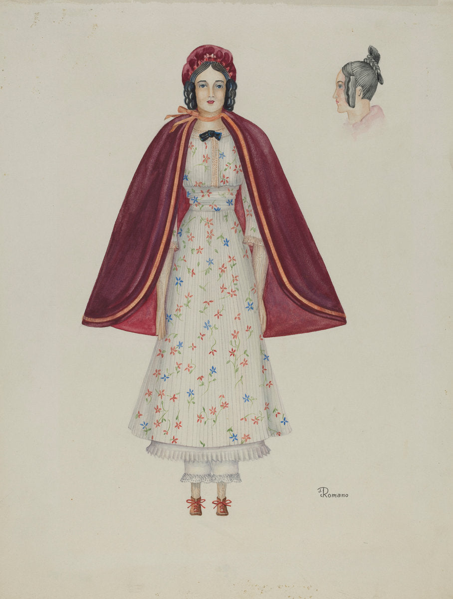 Doll - "Narcissa Savery" by Josephine C. Romano (American, 1915 - 2009), 16X12"(A3)Poster Print