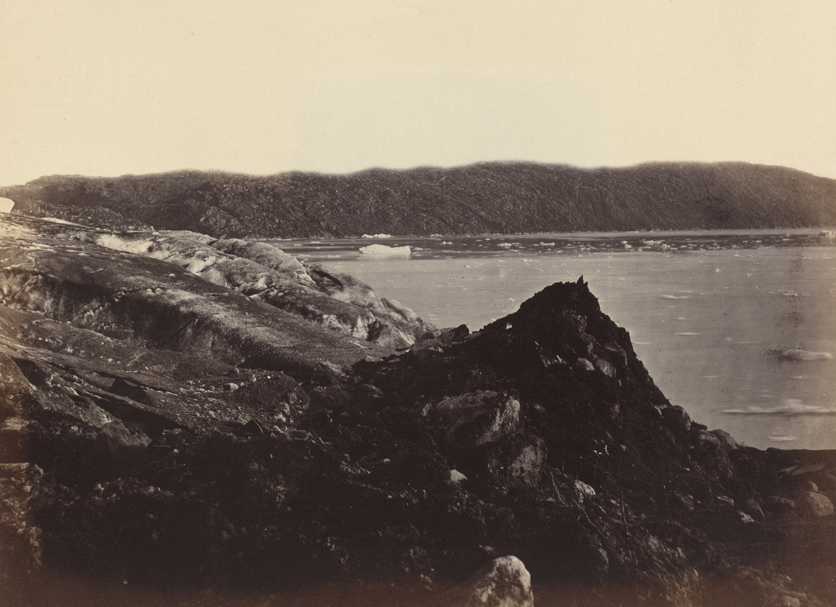 The Arctic Regions: No. 36. The Glacier As Seen Flowing Or Being Forced Down Between The Hills, Ploughing Up A Moraine Of Earth And Rocks, Twenty To Thirty Feet High by Dunmore and Critcherson (American, 1795 - 1925), 16X12"(A3)Poster Print