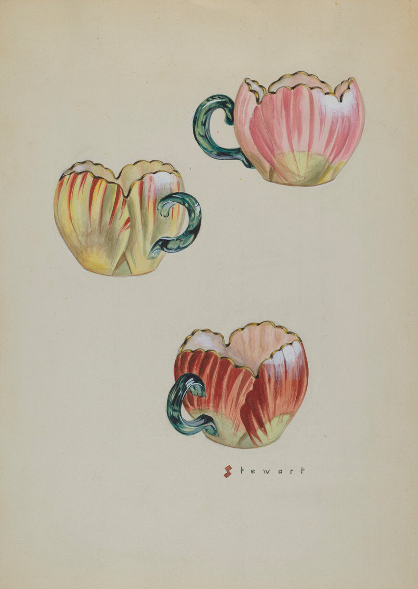 Tulip Cups by Robert Stewart (American, active c. 1935), 16X12"(A3)Poster Print