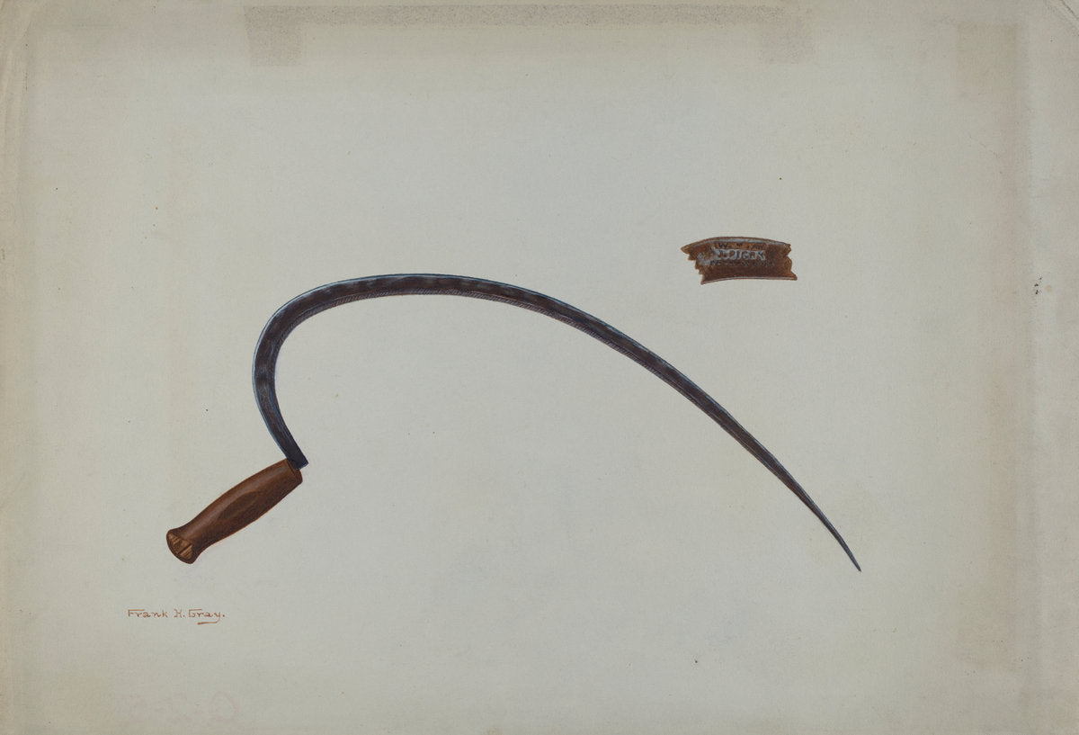 Wrought Iron Sickle by Frank Gray (American, active c. 1935), 16X12"(A3)Poster Print