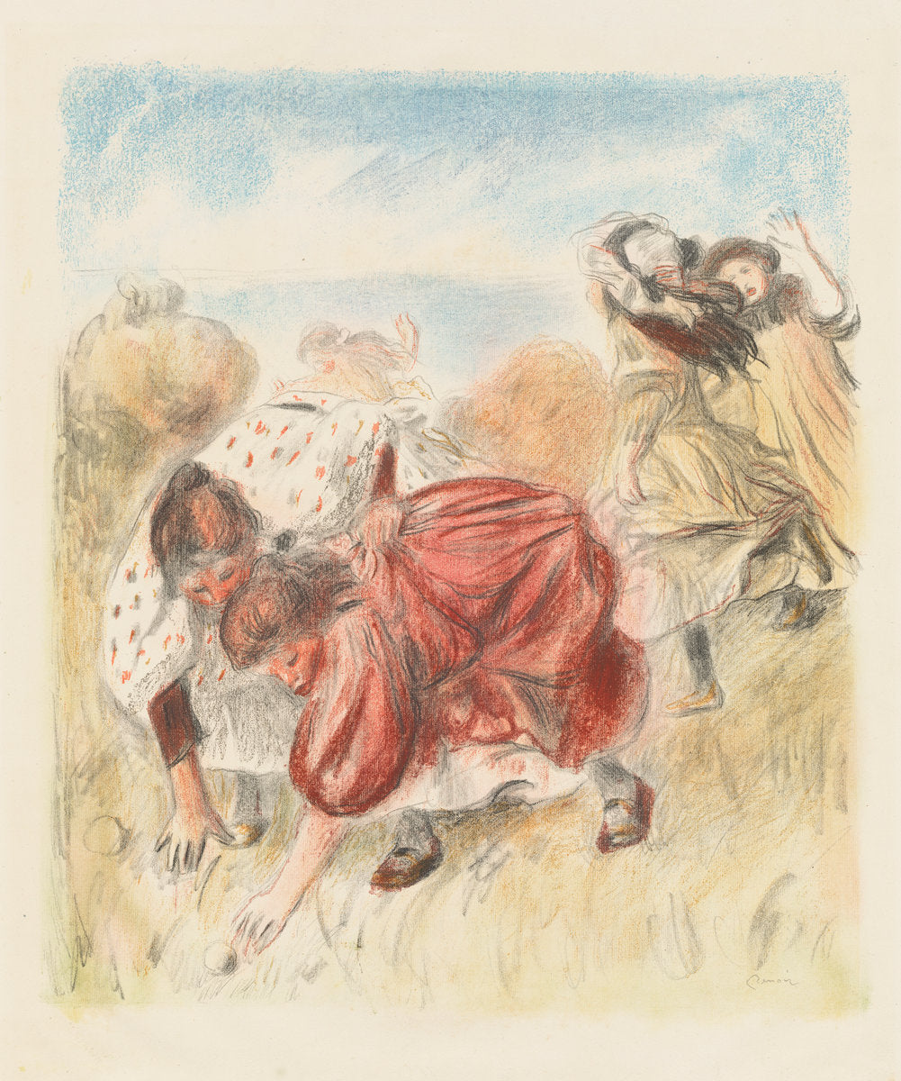 Children Playing Ball (Enfants jouant a la balle) by Auguste Renoir (French, 1841 - 1919), 16X12"(A3)Poster Print