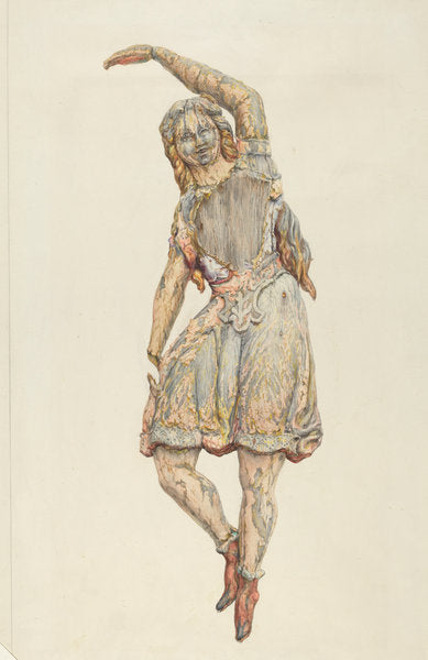 Circus wagon figure: dancing girl by Katharine Merrill (American, active c. 1935), 16X12"(A3)Poster Print