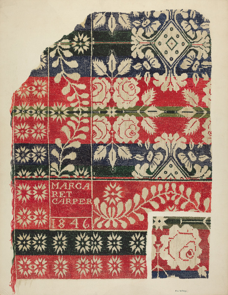Coverlet by Eva Wilson (American, active c. 1935), 16X12"(A3)Poster Print