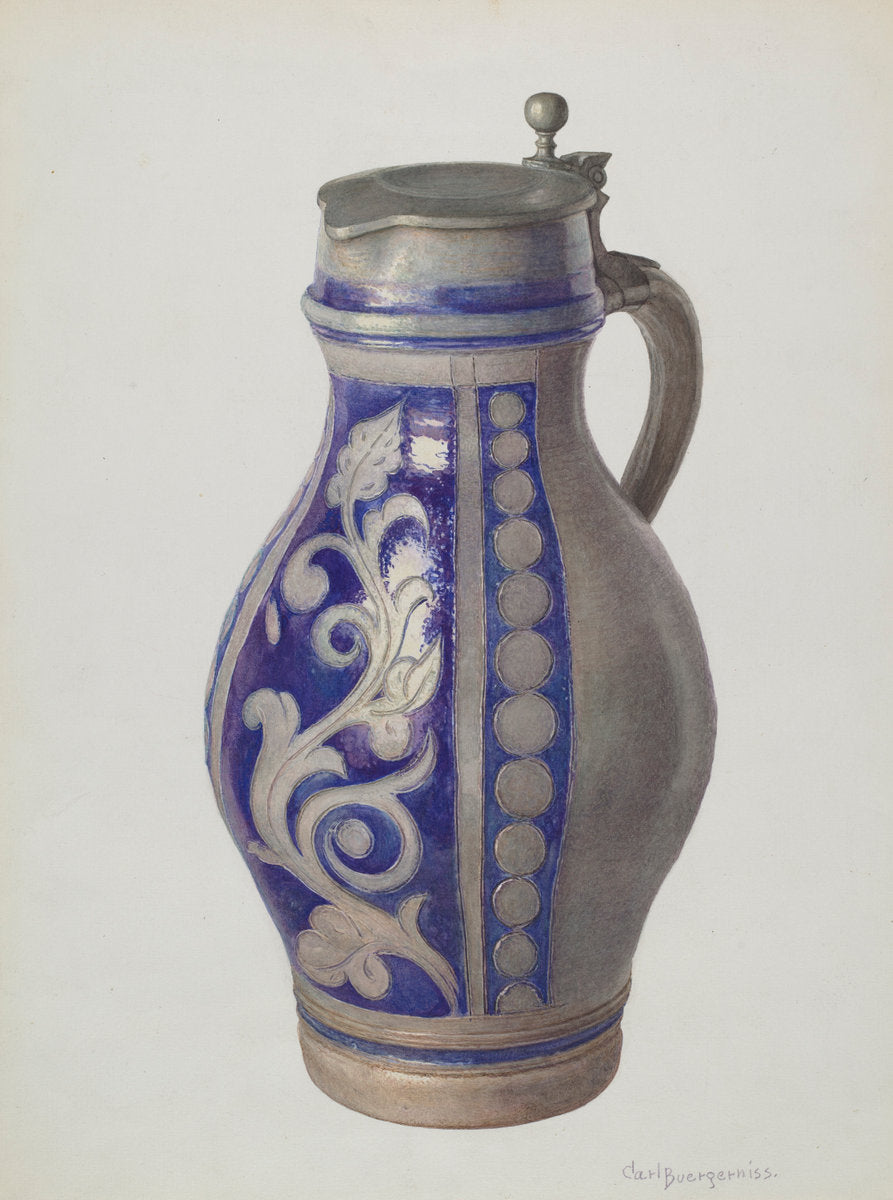 Three Quart Beer Pitcher by Carl Buergerniss (American, 1877 - 1956), 16X12"(A3)Poster Print