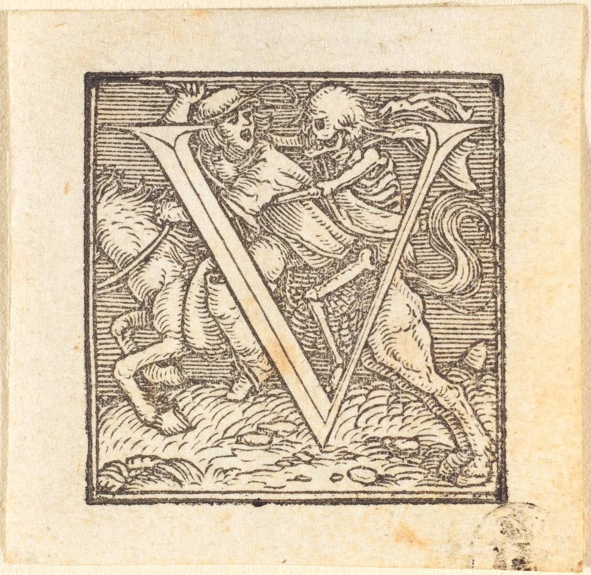 Letter V by Hans Holbein the Younger (German, 1497/1498 - 1543), 16X12"(A3)Poster Print