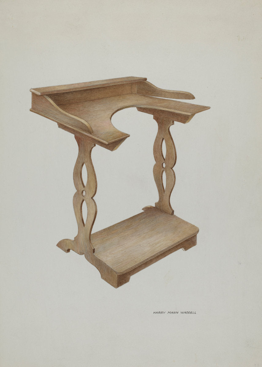 Prayer Bench by Harry Mann Waddell (American, active c. 1935), 16X12"(A3)Poster Print