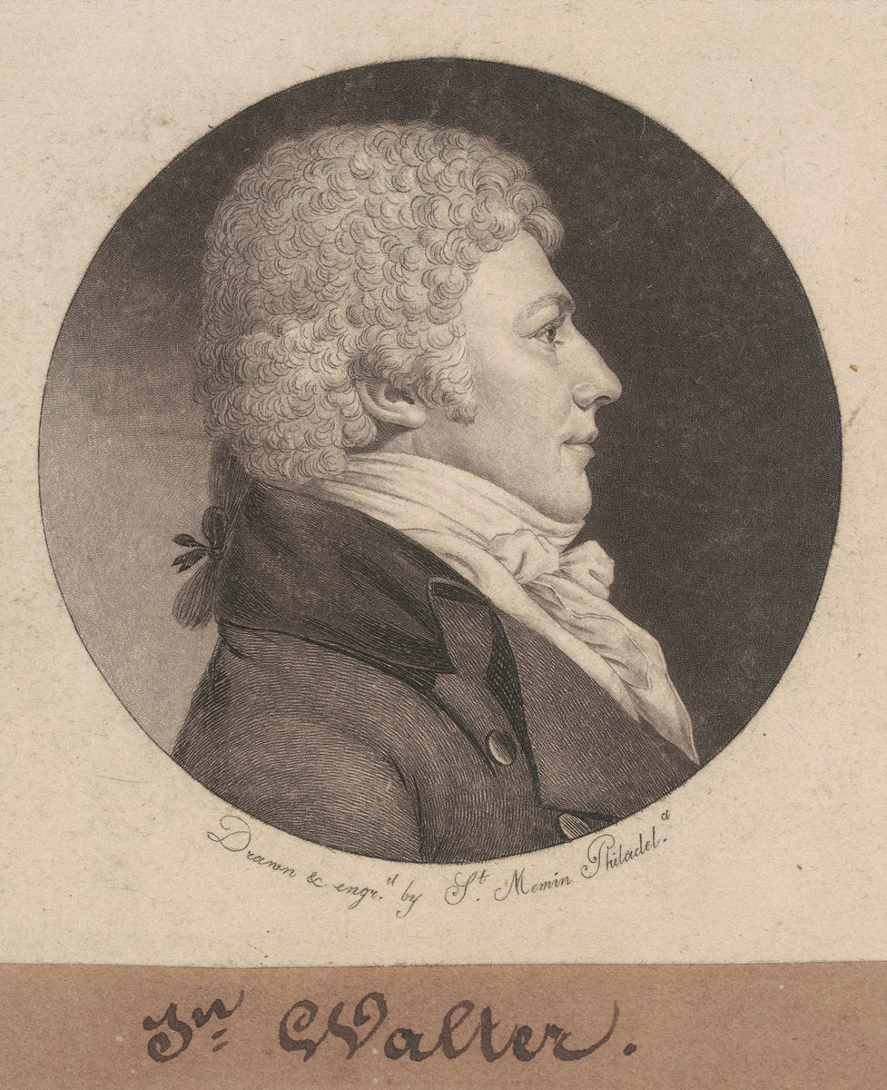 John Walter by Charles B. J. Févret de Saint-Mémin (French, 1770 - 1852), 16X12"(A3)Poster Print