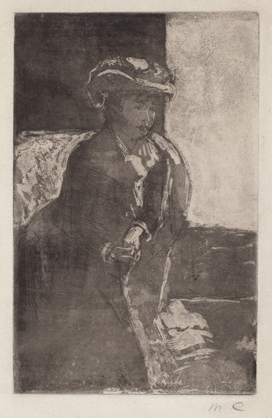 The Corner of the Sofa (No. 3) by Mary Cassatt (American, 1844 - 1926), 16X12"(A3)Poster Print