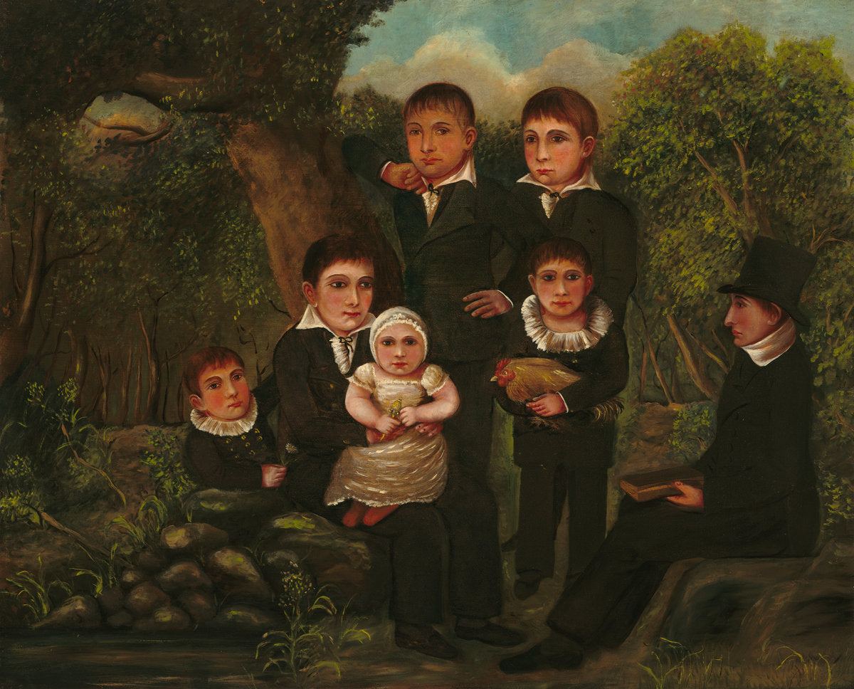 Abraham Clark and His Children by J. H. (American, active 1822), 16X12"(A3)Poster Print