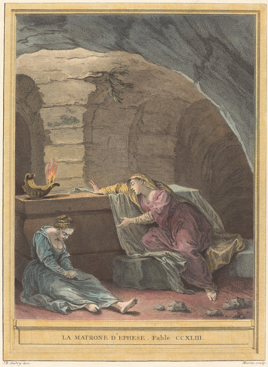 La matrone d'Ephese (The Matron of Ephese) by Martin Marvie after Jean-Baptiste Oudry (French, 1713 - 1813), 16X12"(A3)Poster Print