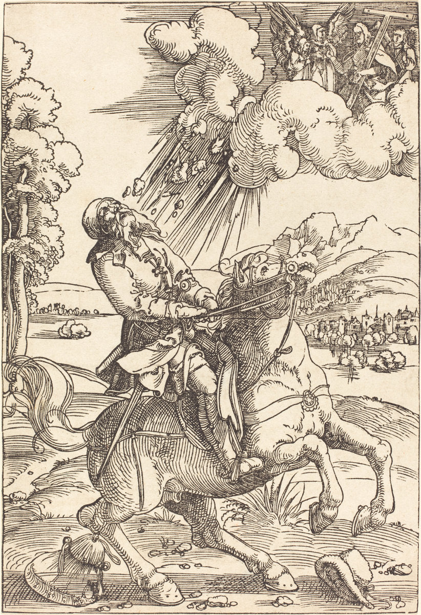 The Conversion of Saint Paul by Hans Baldung Grien (German, 1484/1485 - 1545), 16X12"(A3)Poster Print