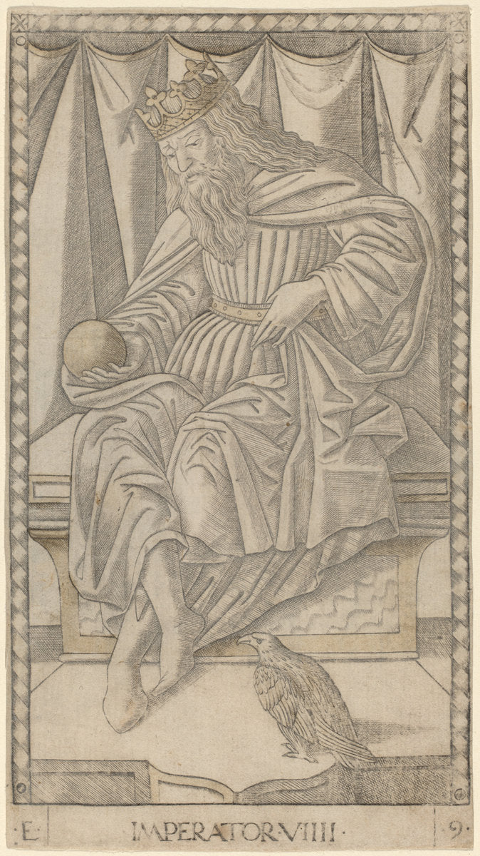 Imperator (Emperor) by Master of the E-Series Tarocchi (Italian, active c. 1465), 16X12"(A3)Poster Print