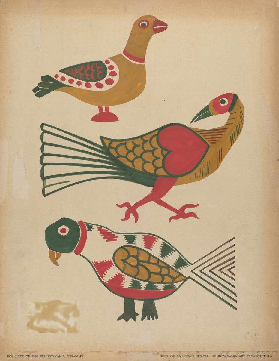 c. 1939 by American 20th Century (Drawing for Plate 10: From the Portfolio "Folk Art of Rural Pennsylvania"), 16X12"(A3)Poster Print