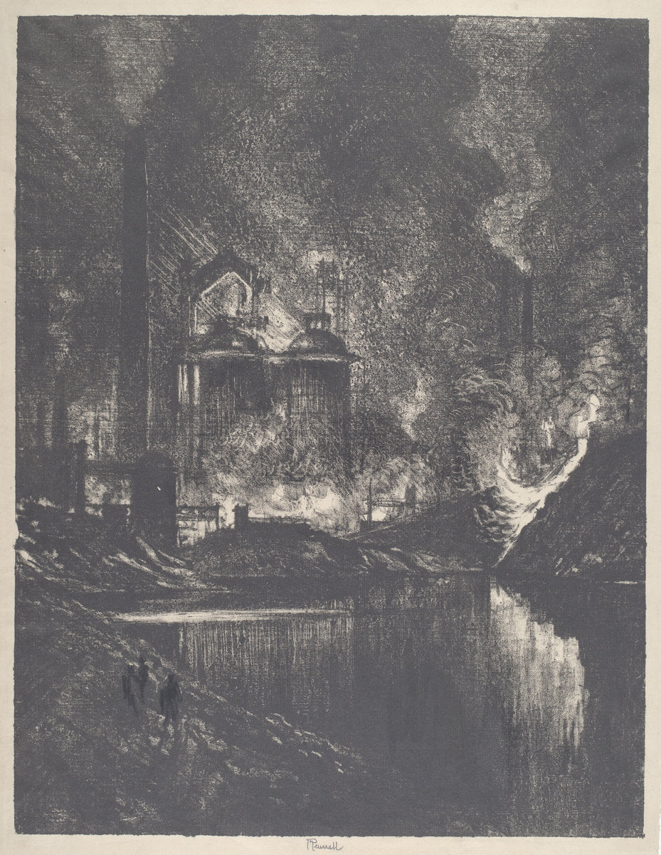 The Lake of Fire, Charleroi by Joseph Pennell (American, 1857 - 1926), 16X12"(A3)Poster Print