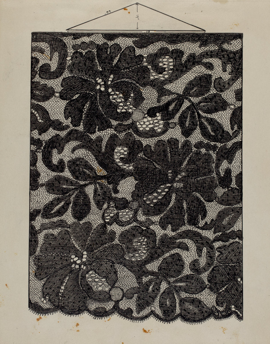 Embroidered Lace by Florence Stevenson (American, active c. 1935), 16X12"(A3)Poster Print