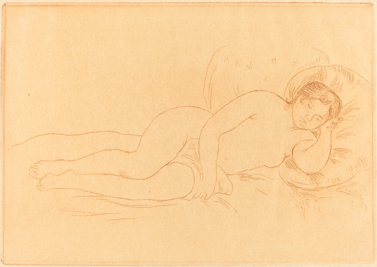 Female Nude Reclining (Femme nue couchee) by Auguste Renoir (French, 1841 - 1919), 16X12"(A3)Poster Print