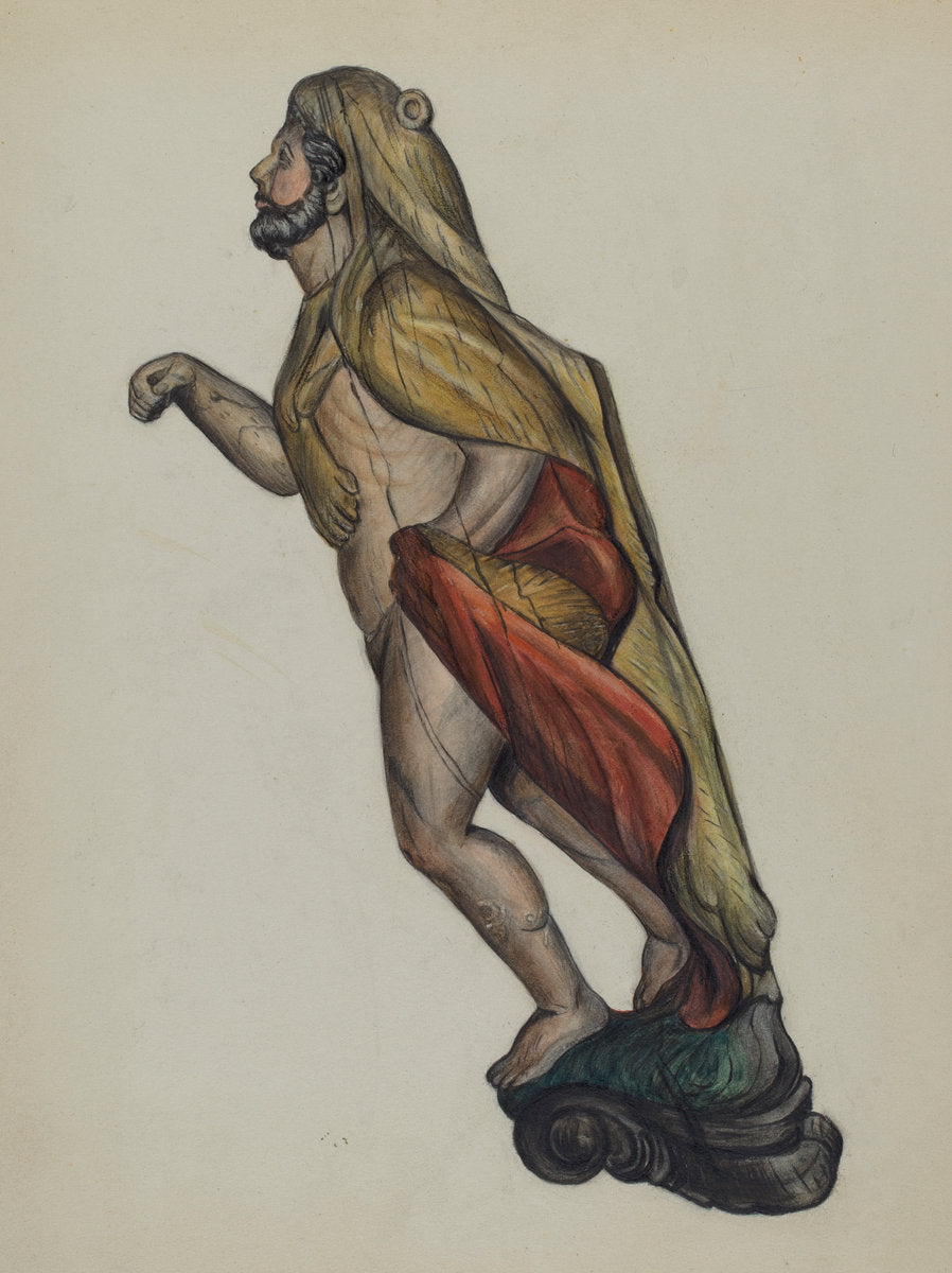 Figurehead: Hercules by Virginia Richards (American, active c. 1935), 16X12"(A3)Poster Print