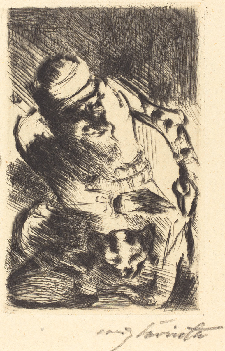 The Cat of the Prophet (Die Katze des Propheten) by Lovis Corinth (German, 1858 - 1925), 16X12"(A3)Poster Print