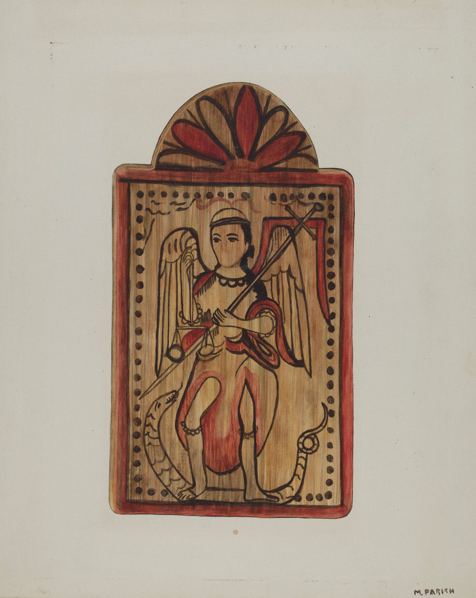 Santo (St. Michael) by Margery Parish (American, active c. 1935), 16X12"(A3)Poster Print