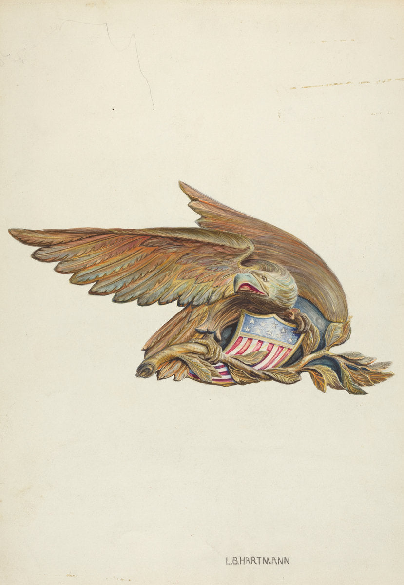 Ship's Stern Ornament by L. B. Hartmann (American, active c. 1935), 16X12"(A3)Poster Print