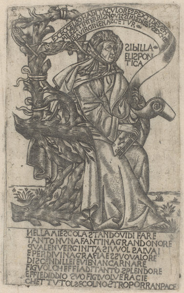 early 15th century by after Baccio Baldini (Hellespontine Sibyl), 16X12"(A3)Poster Print