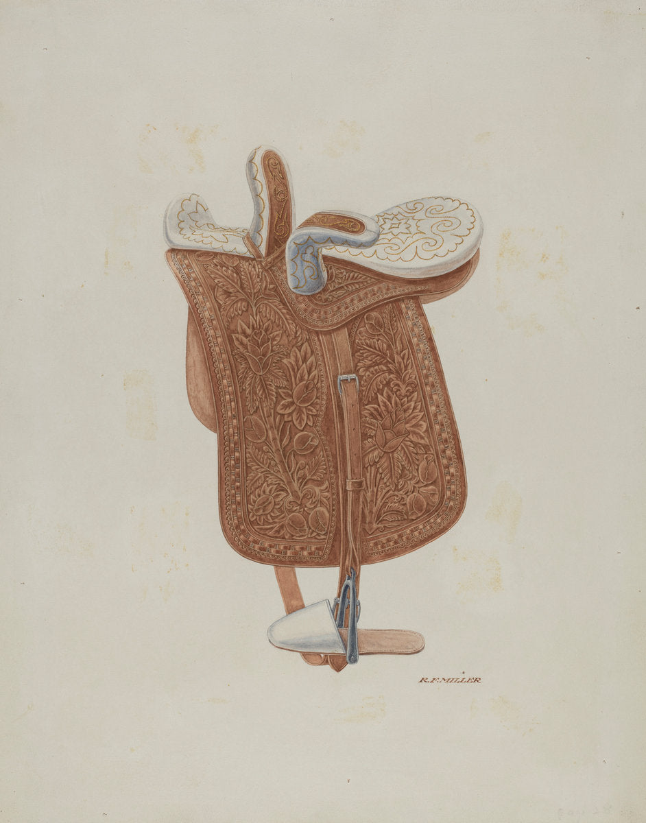 Child's Side Saddle by Randolph F. Miller (American, active c. 1935), 16X12"(A3)Poster Print