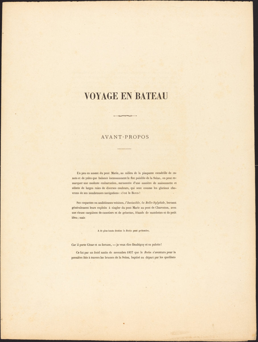 Voyage en bateau by Charles-François Daubigny (French, 1817 - 1878), 16X12"(A3)Poster Print