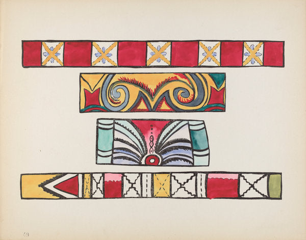 1935/1942 by American 20th Century (Plate 49: Miscellaneous Design: From Portfolio "Spanish Colonial Designs of New Mexico"), 16X12"(A3)Poster Print