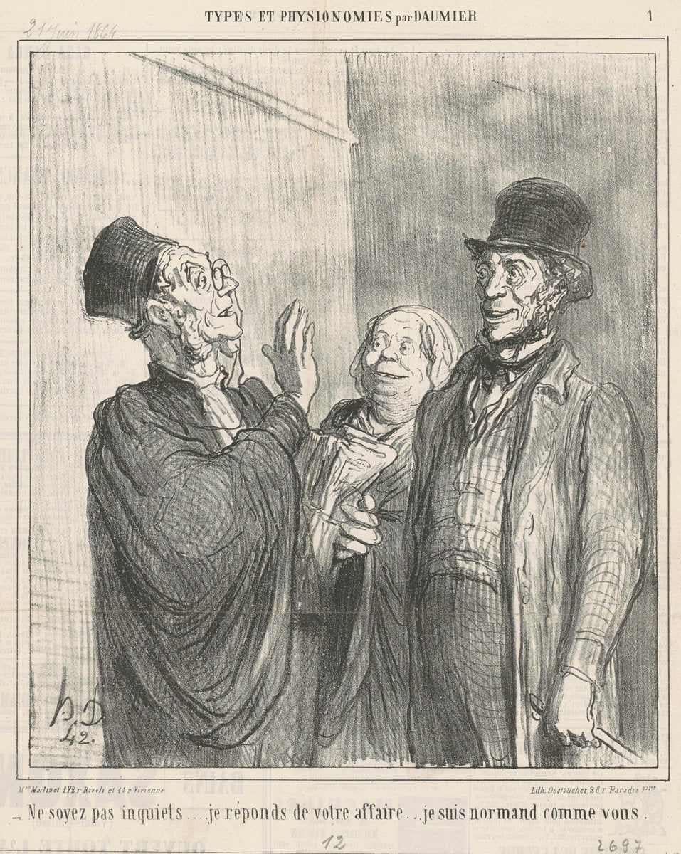 Ne soyez pas inquiets ... by Honoré Daumier (French, 1808 - 1879), 16X12"(A3)Poster Print