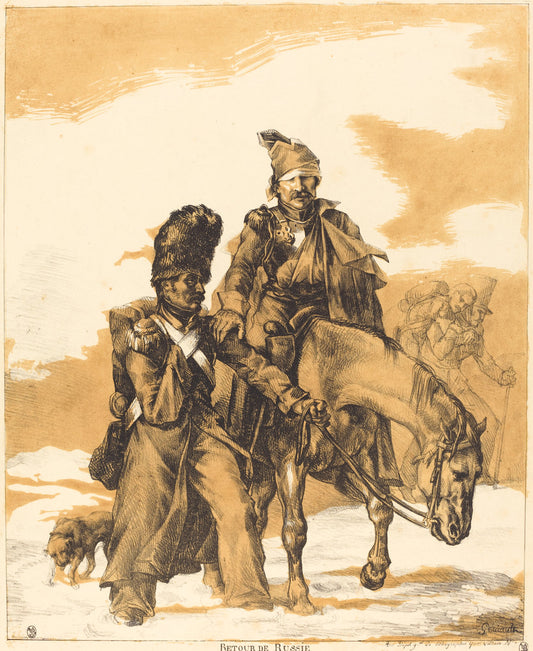 Retreat from Russia (Retour de Russie) by Théodore Gericault (French, 1791 - 1824), 16X12"(A3)Poster Print