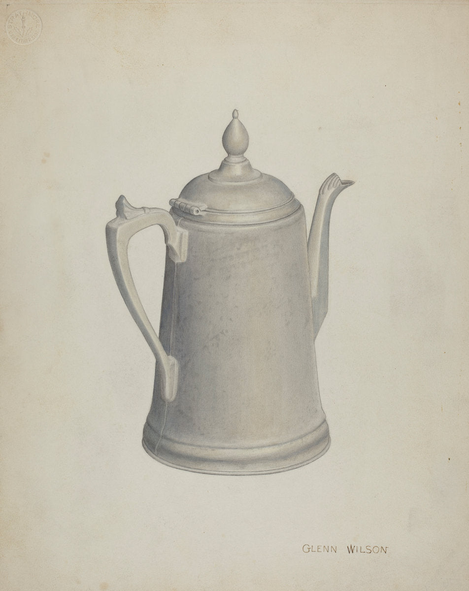 Pewter Teapot by Glenn Wilson (American, active c. 1935), 16X12"(A3)Poster Print