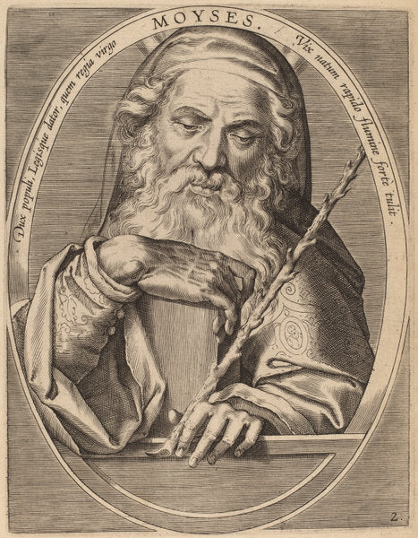Moses by Theodor Galle after Jan van der Straet (Flemish, c. 1571 - 1633), 16X12"(A3)Poster Print