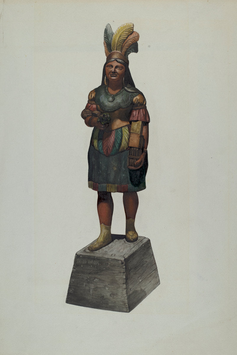 Cigar Store Indian by John Davis (American, active c. 1935), 16X12"(A3)Poster Print