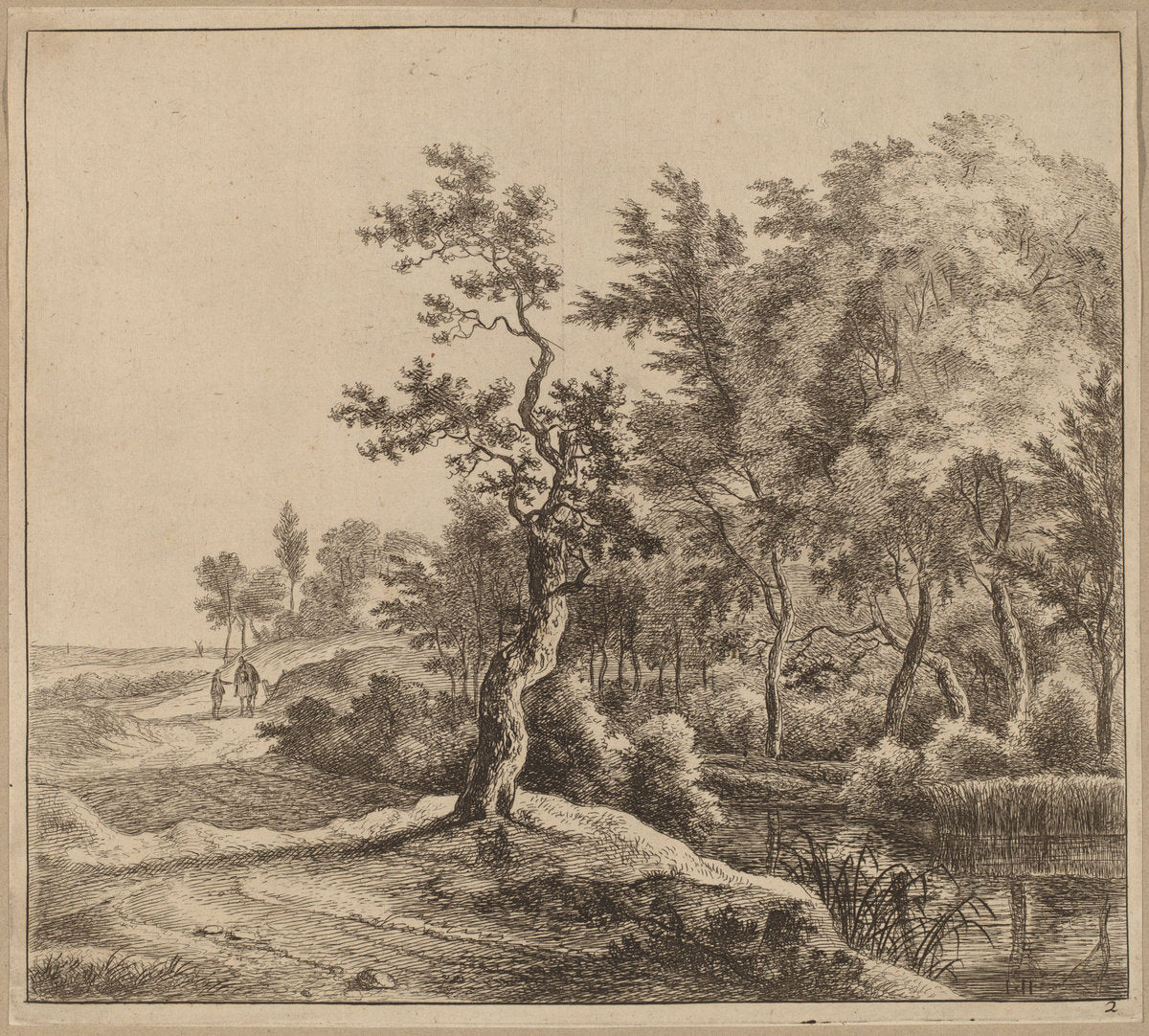 Landscape with a Winding Road by Jan Hackaert (Dutch, probably 1628 - probably 1699), 16X12"(A3)Poster Print
