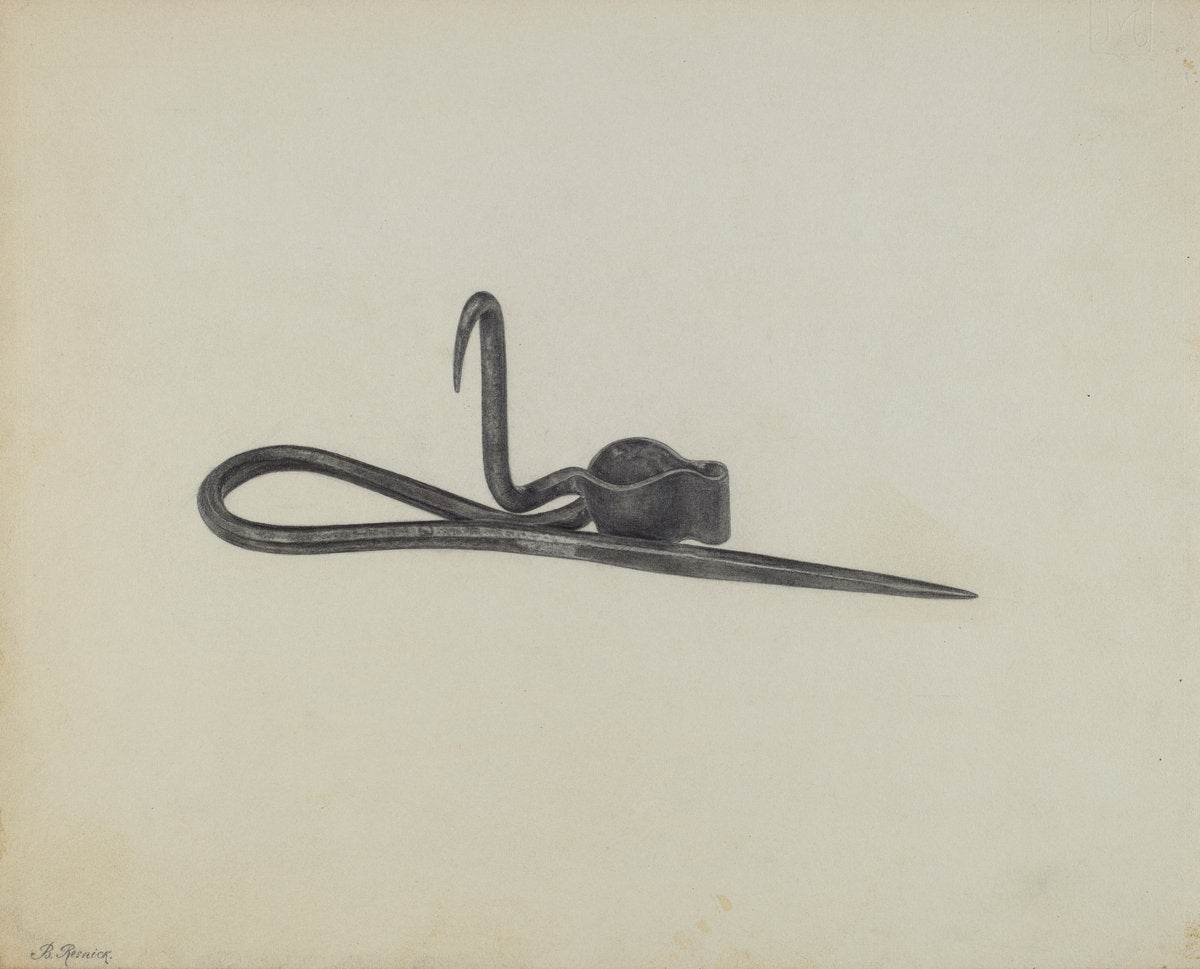 Miner's Candle Holder by Benjamin Resnick (American, active c. 1935), 16X12"(A3)Poster Print
