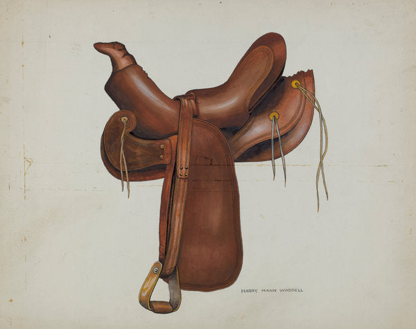 Saddle by Eva Fox and Harry Mann Waddell (American, active c. 1935), 16X12"(A3)Poster Print