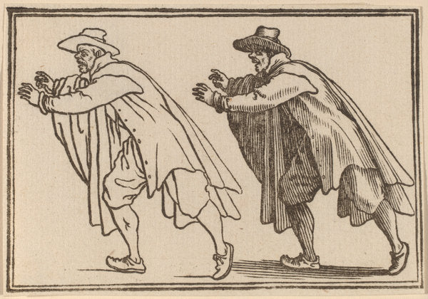 Man Moving Abruptly by Edouard Eckman after Jacques Callot (Flemish, born c. 1600), 16X12"(A3)Poster Print