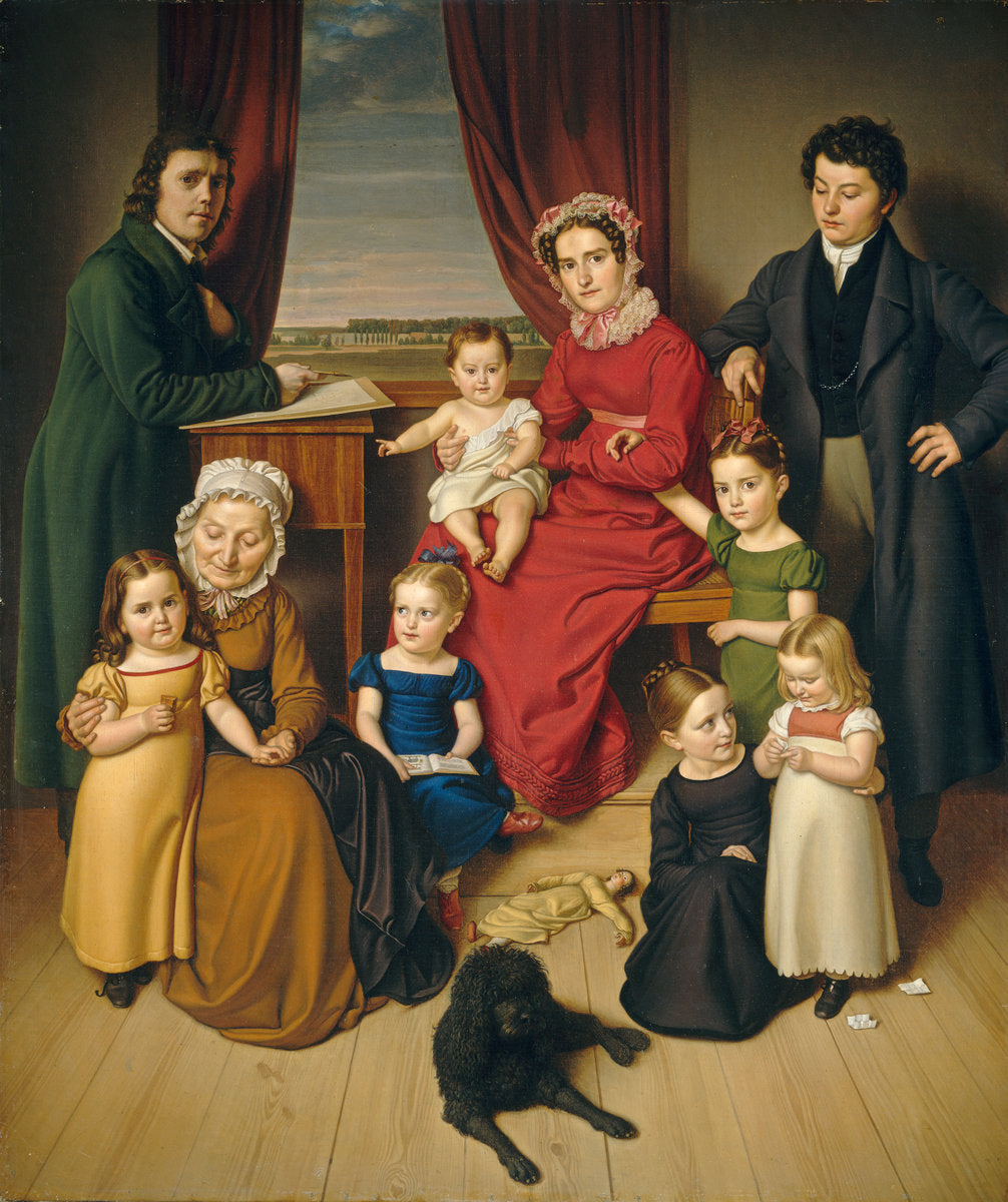 c. 1830 by German 19th Century (An Artist and His Family), 16X12"(A3)Poster Print