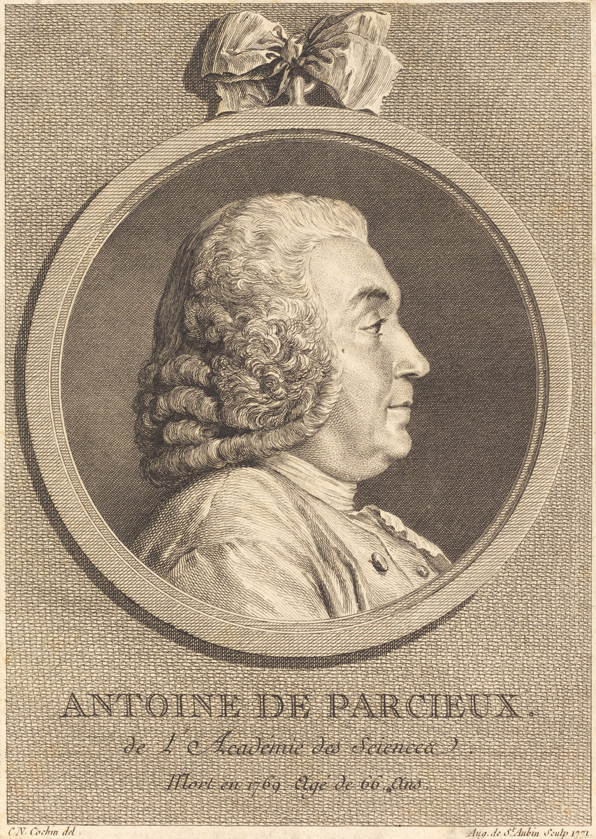 Antoine De Parcieux by Augustin de Saint-Aubin after Charles-Nicolas Cochin I (French, 1736 - 1807), 16X12"(A3)Poster Print