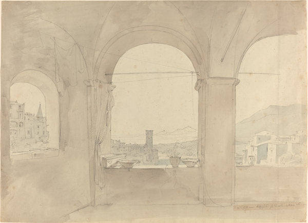 Panorama of Tivoli from a Loggia by Leo von Klenze (German, 1784 - 1864), 16X12"(A3)Poster Print