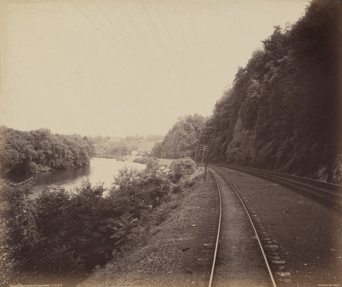 Rockdale Curve, On the Lehigh by William H. Rau (American, 1855 - 1920), 16X12"(A3)Poster Print