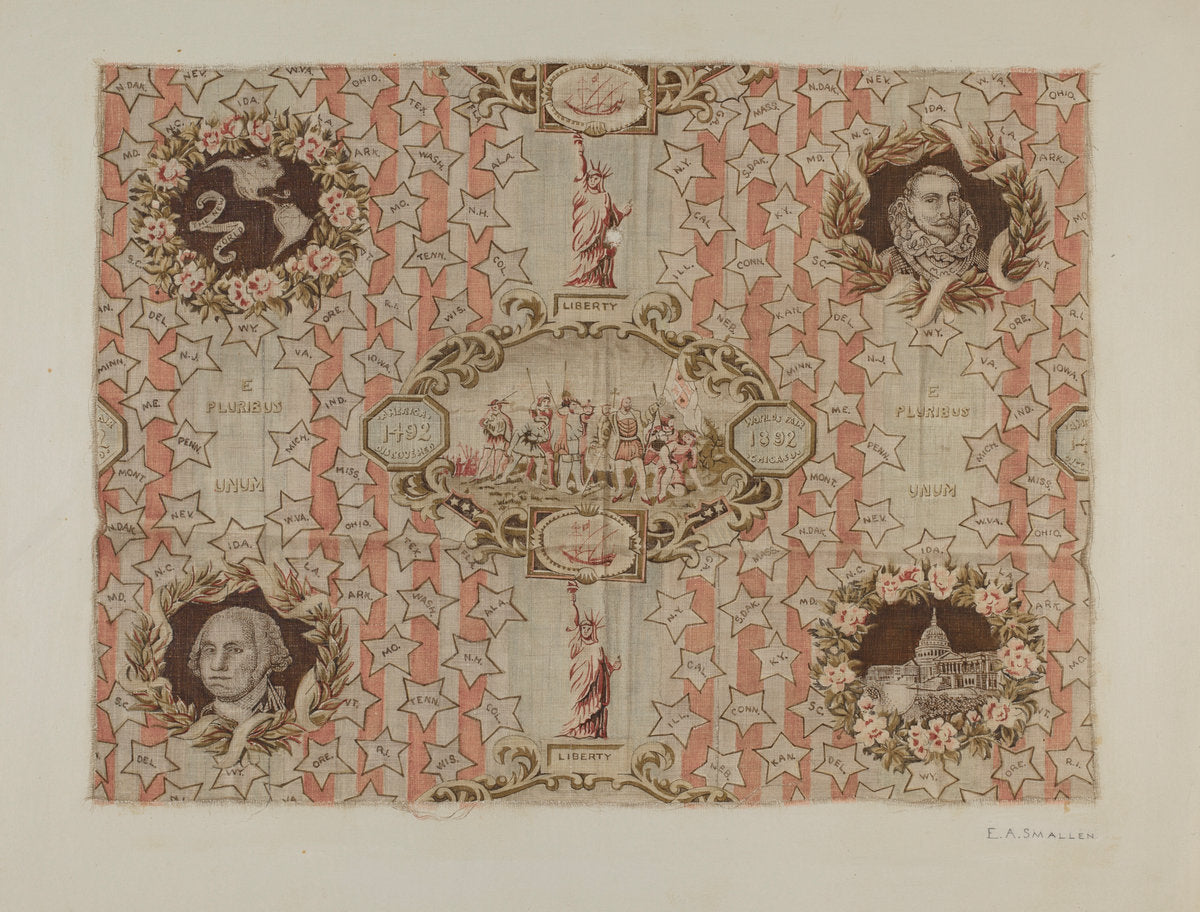 Historical Printed Textile by E.A. Smaller (American, active c. 1935), 16X12"(A3)Poster Print