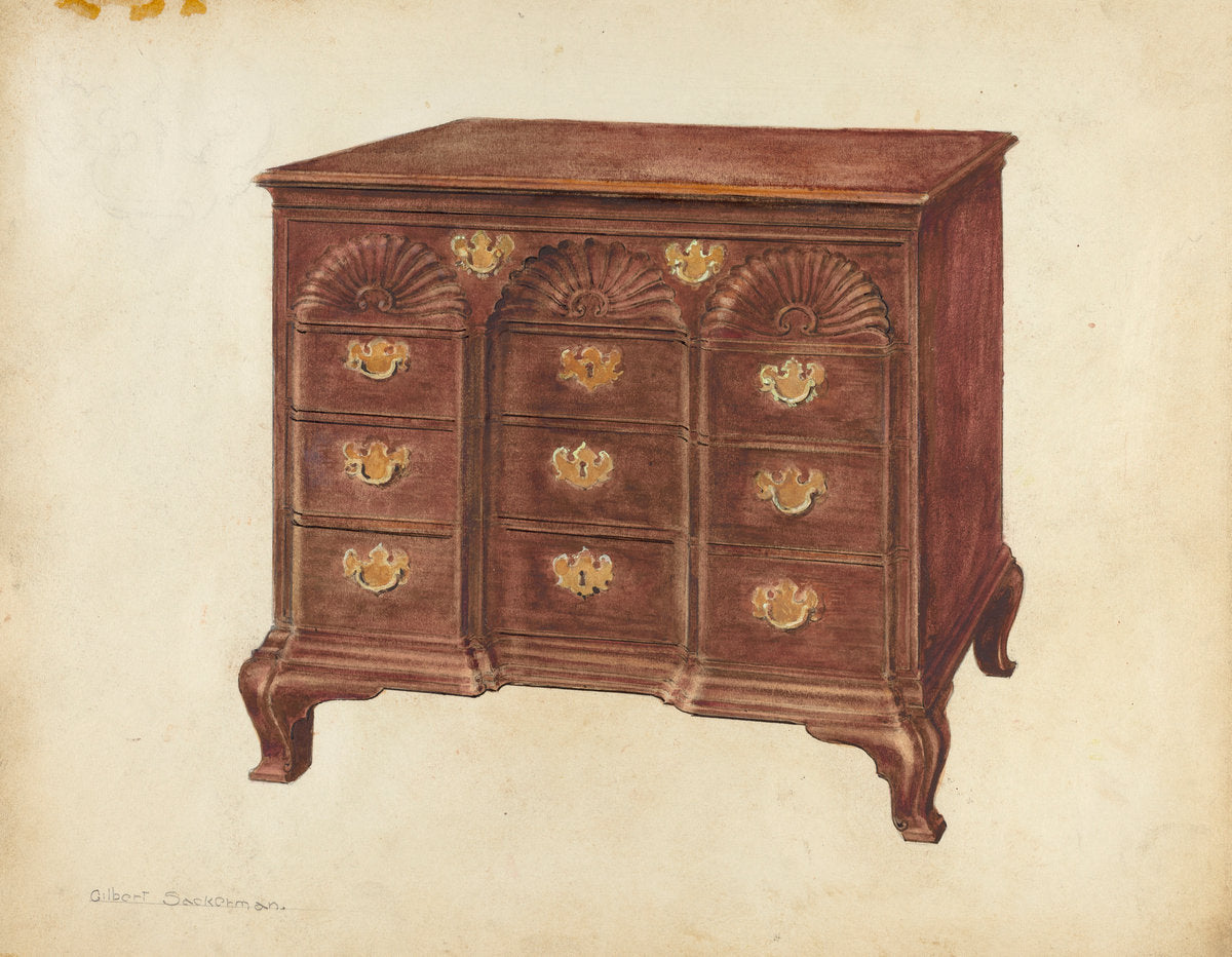 Chest of Drawers by Gilbert Sackerman (American, active c. 1935), 16X12"(A3)Poster Print