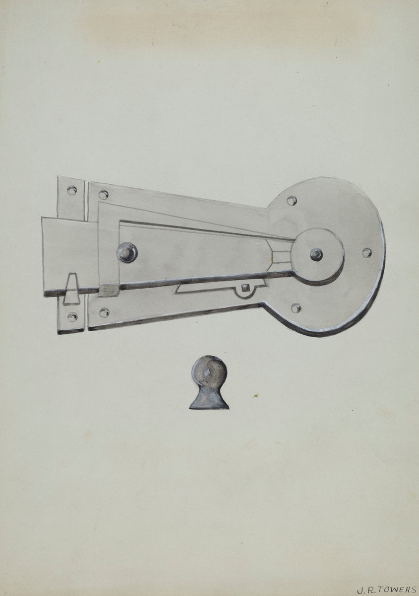 Latch by John R. Towers (American, active c. 1935), 16X12"(A3)Poster Print