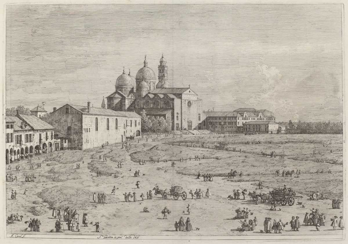 S. Giustina in pra della Vale by Canaletto (Italian, 1697 - 1768), 16X12"(A3)Poster Print