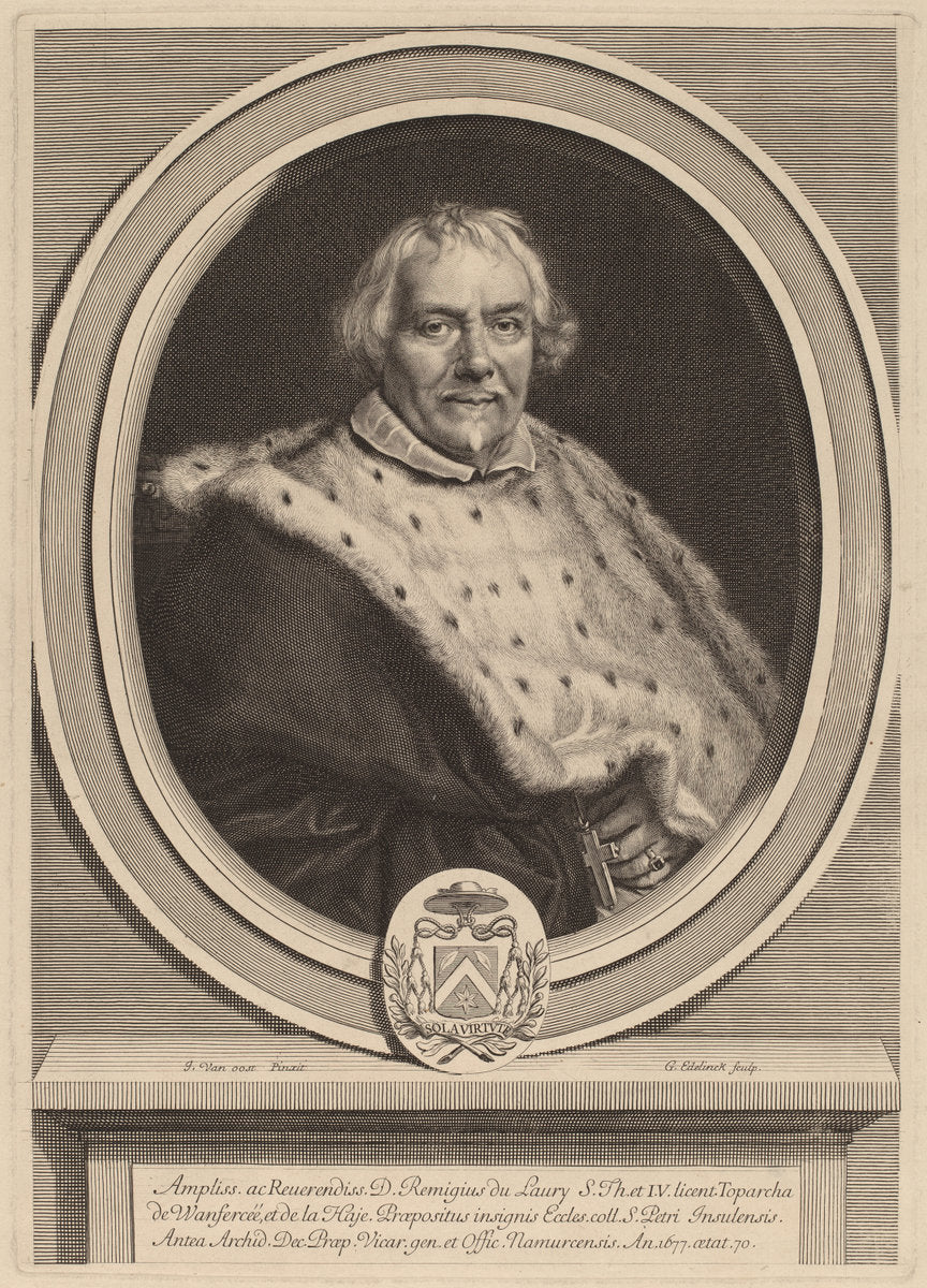 Remi Du Laury by Gerard Edelinck after Jacob van Oost II (Flemish, 1640 - 1707), 16X12"(A3)Poster Print