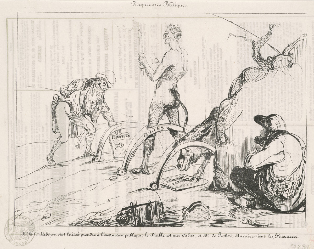Traquenards politiques by Honoré Daumier (French, 1808 - 1879), 16X12"(A3)Poster Print