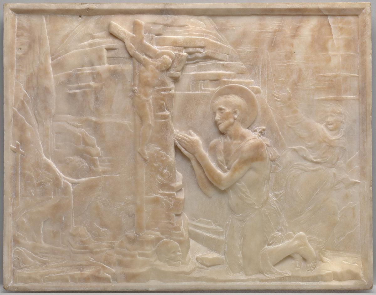 Saint Jerome in the Desert by Desiderio da Settignano (Florentine, c. 1429 - 1464), 16X12"(A3)Poster Print
