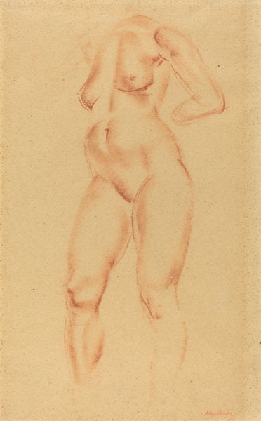 Nude by Wilhelm Lehmbruck (German, 1881 - 1919), 16X12"(A3)Poster Print
