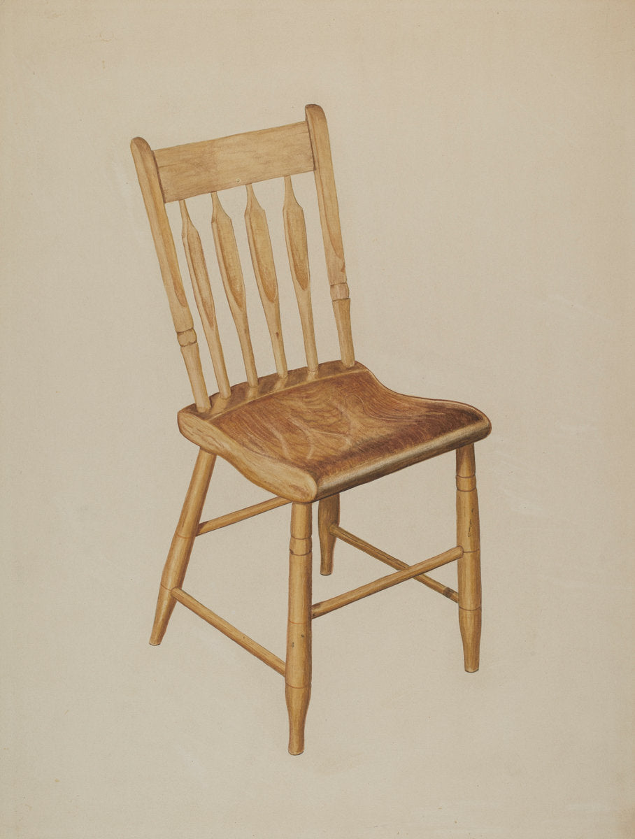 Kitchen Chair (plank bottom) by Sydney Roberts (American, active c. 1935), 16X12"(A3)Poster Print